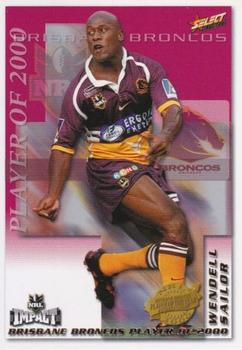 2001 Select Impact - Club Player of 2000 #CP2 Wendell Sailor Front